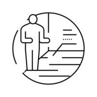 consultation de l'illustration vectorielle de l'icône de la ligne du travailleur du service de rénovation vecteur