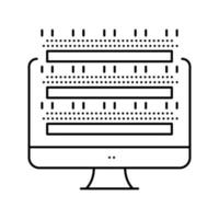 test de l'écran de l'ordinateur de fabrication de semi-conducteurs icône illustration vectorielle vecteur