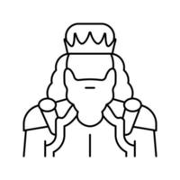 illustration vectorielle de l'icône de la ligne de conte de fées du roi vecteur