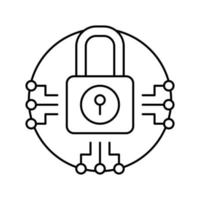 illustration vectorielle de l'icône de la ligne de cadenas du système vecteur