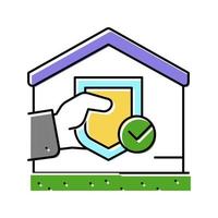 assurance propriété immobilier maison couleur icône illustration vectorielle vecteur
