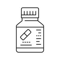 illustration vectorielle de l'icône de la ligne de la bouteille de pilules de médecine vecteur