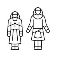 illustration vectorielle de l'icône de la ligne de vêtements nationale égyptienne vecteur