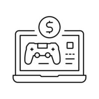 illustration vectorielle de l'icône de la ligne du département de la boutique de jeux vecteur