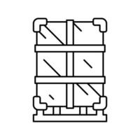 emballage de production de verre pour l'illustration vectorielle de l'icône de la ligne de transport vecteur