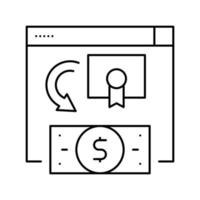 échanger la société d'actions à l'illustration vectorielle de l'icône de la ligne moey vecteur