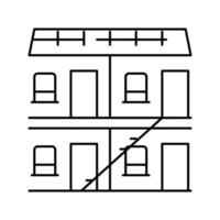 bâtiment hôtel ligne icône illustration vectorielle vecteur