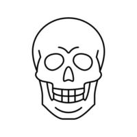 crâne os ligne icône illustration vectorielle vecteur