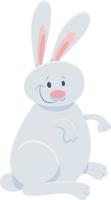 dessin animé drôle lapin blanc ou personnage animal lapin vecteur
