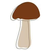 linéaire de champignon shiitake. champignons biologiques comestibles. bouchon marron truffe. types de champignons sauvages forestiers. illustration de vecteur coloré isolé sur fond blanc.