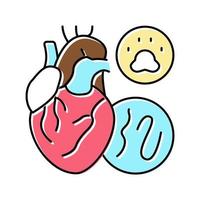 illustration vectorielle de l'icône de couleur de la maladie du ver du cœur vecteur