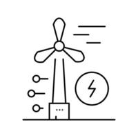 illustration noire vectorielle de l'icône de la ligne de turbine d'énergie vecteur