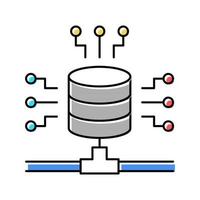 connexion électronique traitement numérique icône de couleur illustration vectorielle vecteur