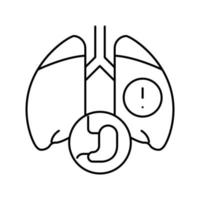 illustration vectorielle d'icône de ligne de problèmes pulmonaires ou respiratoires vecteur