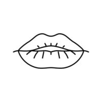 lèvre visage ligne icône illustration vectorielle vecteur