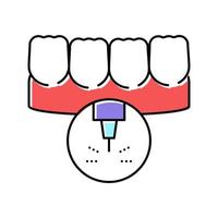 stomatologie dents traitement au laser couleur icône illustration vectorielle vecteur