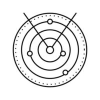 illustration vectorielle de l'icône de la ligne du système de contrôle du trafic aérien de l'aéroport vecteur