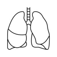 poumon, organe humain, ligne, icône, vecteur, illustration vecteur