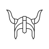 casque viking guerrier ligne icône illustration vectorielle vecteur