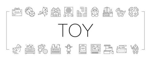 jeu d'icônes de collection de produits de vente de magasin de jouets vecteur