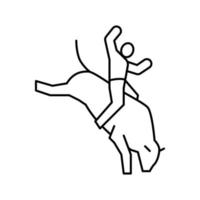 illustration vectorielle de l'icône de la ligne de sport extrême de rodéo vecteur