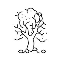 arbre automne ligne icône illustration vectorielle vecteur