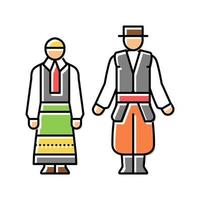 icône de couleur de vêtements nationaux polonais illustration vectorielle vecteur