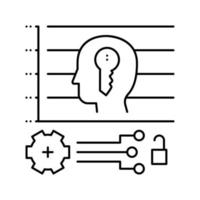 technologie face id pour l'illustration vectorielle de l'icône de la ligne du périphérique d'accès vecteur