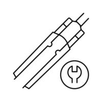 illustration vectorielle de l'icône de la ligne de redressement de la fourche de vélo vecteur