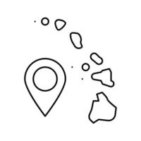 île hawaii carte emplacement ligne icône illustration vectorielle vecteur