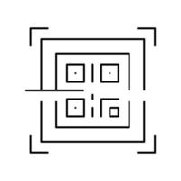 numérisation de l'icône de la ligne de code qr illustration vectorielle isolée vecteur