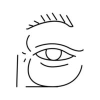 illustration vectorielle de l'icône de la ligne d'œdème du sac pour les yeux vecteur