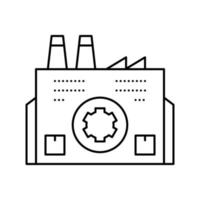illustration vectorielle de l'icône de la ligne de construction de l'usine industrielle vecteur