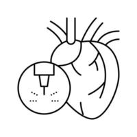 illustration vectorielle d'icône de ligne laser de traitement médical cardiaque vecteur