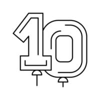 L'icône de la ligne de ballon chiffres vector illustration