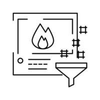 instrument de filtration pour trouver l'illustration vectorielle de l'icône de la ligne d'image vecteur