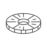illustration vectorielle de l'icône de la ligne d'ananas en conserve vecteur