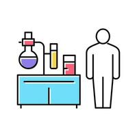 laboratoire pharmaceutique, travailleur, couleur, icône, vecteur, illustration vecteur