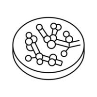 illustration vectorielle de l'icône de la ligne des champignons candida albicans vecteur