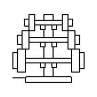 illustration vectorielle d'icône de ligne de rack d'haltères vecteur