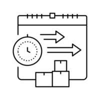 illustration vectorielle de l'icône de la ligne d'approvisionnement de livraison de temps vecteur
