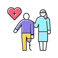 illustration vectorielle d'icône de couleur de service de soins à domicile de soins personnels vecteur