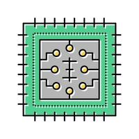micro puce couleur icône illustration vectorielle vecteur