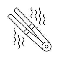 illustration vectorielle d'icône de ligne de dispositif de lisseur de cheveux vecteur