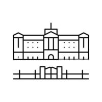 illustration vectorielle de l'icône de la ligne du palais de buckingham vecteur