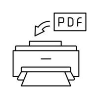 impression d'illustration vectorielle d'icône de ligne de fichier pdf vecteur
