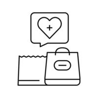 illustration vectorielle de l'icône de la ligne de service de soins à domicile d'épicerie vecteur