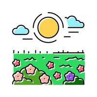soleil printemps couleur icône illustration vectorielle vecteur