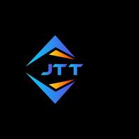 création de logo de technologie abstraite jtt sur fond noir. concept de logo de lettre initiales créatives jtt. vecteur