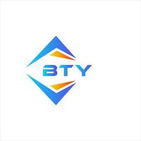 création de logo de technologie abstraite bty sur fond blanc. concept de logo de lettre initiales créatives bty. vecteur